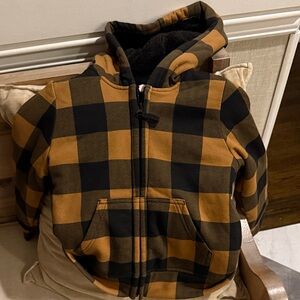 Wonder Nation Black and Brown Checkered Hoodie
